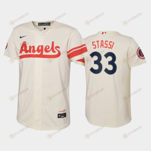 2022-23 City Connect Youth Los Angeles Angels Max Stassi 33 Max Stassi Jersey - Cream
