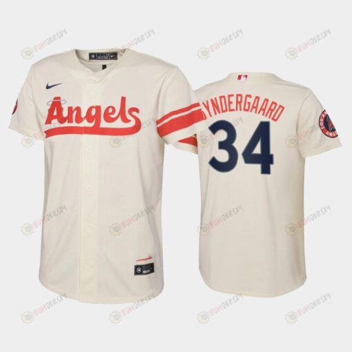 2022-23 City Connect Youth Los Angeles Angels Noah Syndergaard 34 Noah Syndergaard Jersey - Cream