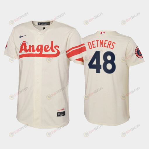 2022-23 City Connect Youth Los Angeles Angels Reid Detmers 48 Reid Detmers Jersey - Cream