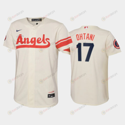 2022-23 City Connect Youth Los Angeles Angels Shohei Ohtani 17 Shohei Ohtani Jersey - Cream