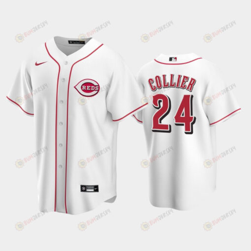 2022-23 Draft Cincinnati Reds Cam Collier 24 White Home Jersey