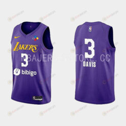 2022-23 Los Angeles Lakers Anthony Davis Training Camp Purple Men Jersey