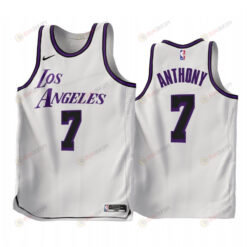 2022-23 Los Angeles Lakers Carmelo Anthony 7 White City Edition Jersey - Men Jersey