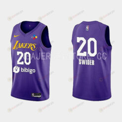 2022-23 Los Angeles Lakers Cole Swider Training Camp Purple Men Jersey