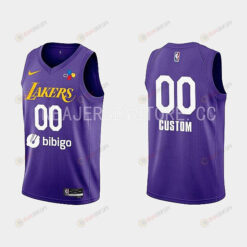 2022-23 Los Angeles Lakers Custom Training Camp Purple Men Jersey