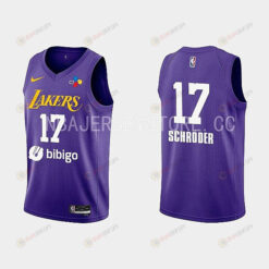 2022-23 Los Angeles Lakers Dennis Schroder Training Camp Purple Men Jersey