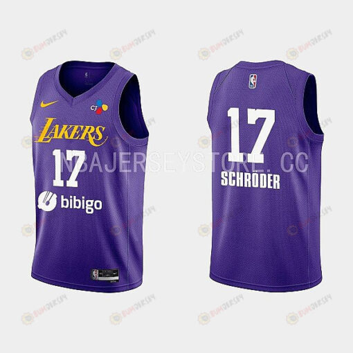 2022-23 Los Angeles Lakers Dennis Schroder Training Camp Purple Men Jersey