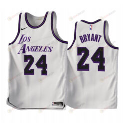 2022-23 Los Angeles Lakers Kobe Bryant 24 White City Edition Jersey - Men Jersey