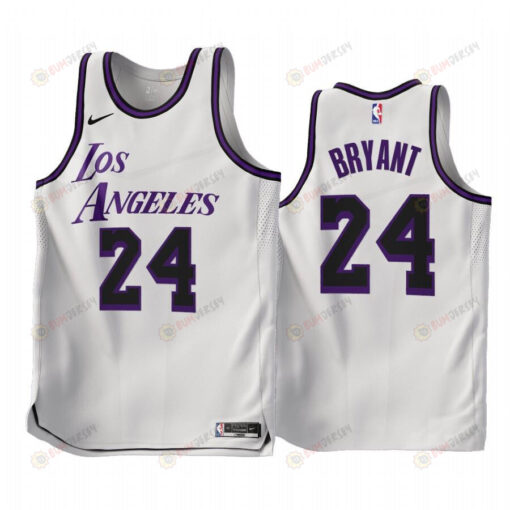 2022-23 Los Angeles Lakers Kobe Bryant 24 White City Edition Jersey - Men Jersey