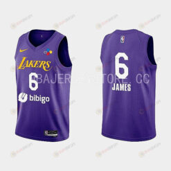 2022-23 Los Angeles Lakers LeBron James Training Camp Purple Men Jersey