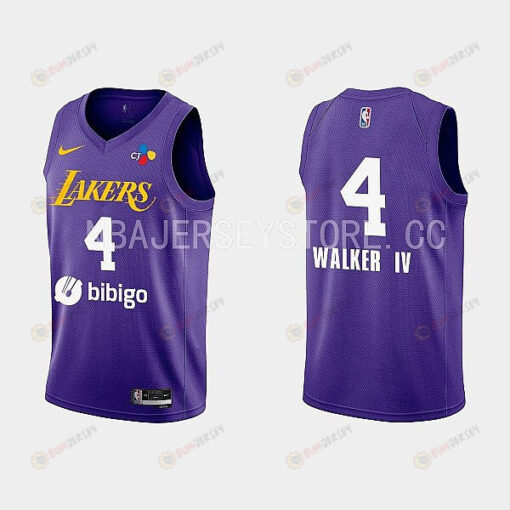 2022-23 Los Angeles Lakers Lonnie Walker IV Training Camp Purple Men Jersey