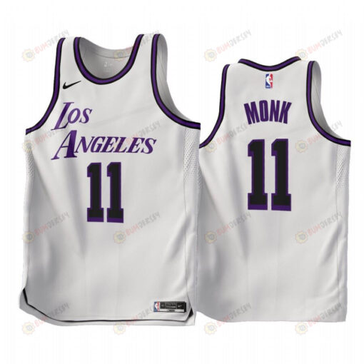 2022-23 Los Angeles Lakers Malik Monk 11 White City Edition Jersey - Men Jersey