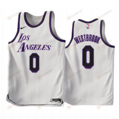 2022-23 Los Angeles Lakers Russell Westbrook 0 White City Edition Jersey - Men Jersey