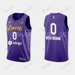 2022-23 Los Angeles Lakers Russell Westbrook Training Camp Purple Men Jersey
