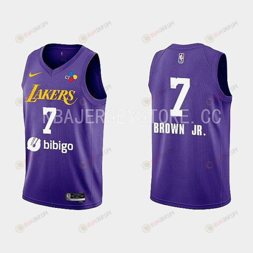 2022-23 Los Angeles Lakers Troy Brown Jr. Training Camp Purple Men Jersey