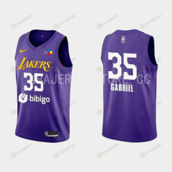 2022-23 Los Angeles Lakers Wenyen Gabriel Training Camp Purple Men Jersey