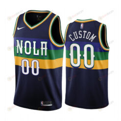 2022-23 New Orleans Pelicans Custom 00 Navy City Edition Jersey