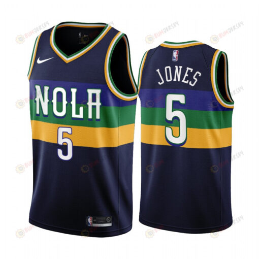 2022-23 New Orleans Pelicans Herbert Jones 5 Navy City Edition Jersey