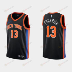 2022-23 New York Knicks Evan Fournier 13 City Edition Black Swingman Men Jersey