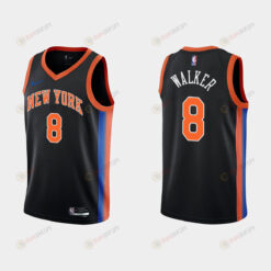 2022-23 New York Knicks Kemba Walker 8 City Edition Black Swingman Men Jersey