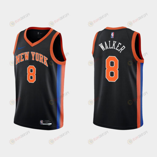 2022-23 New York Knicks Kemba Walker 8 City Edition Black Swingman Men Jersey