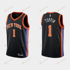 2022-23 New York Knicks Obi Toppin 1 City Edition Black Swingman Men Jersey