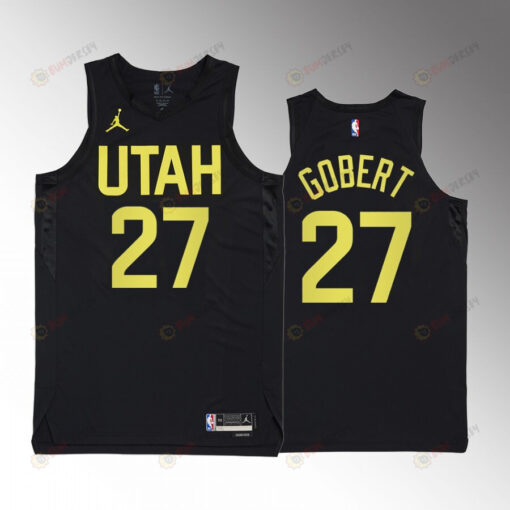 2022-23 Utah Jazz Rudy Gobert 27 Black Statement Edition Men Jersey