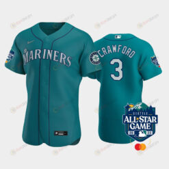 2023 All-Star Game Seattle Mariners 3 J.P. Crawford Aqua Jersey