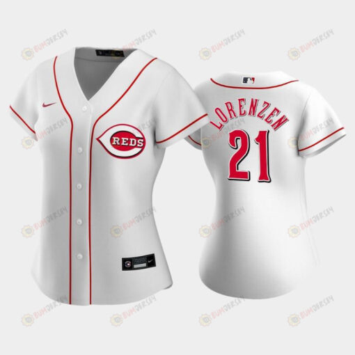 21 Michael Lorenzen Reds Home White Women's Jersey Jersey