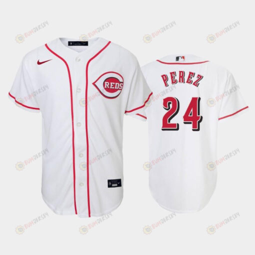 24 Tony Perez Youth Reds Home White Jersey Jersey