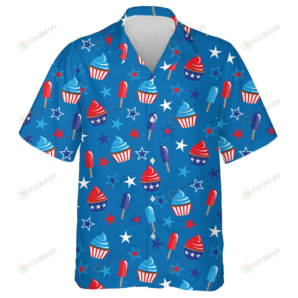4th Of July Patriotic Ice Cream And Cupcakes Hawaiian Shirt