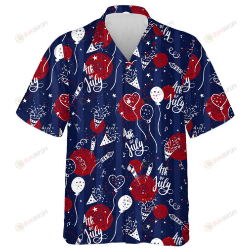 4th of July Celebrations Hand Drawn Elements Hawaiian Shirt