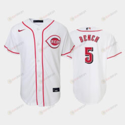 5 Johnny Bench Youth Reds Home White Jersey Jersey