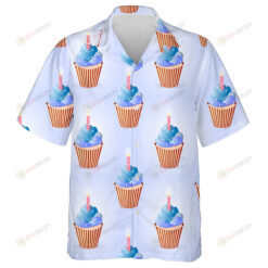 A Lot Of Cupcakes In Colors Of Flag On The Independence Day Hawaiian Shirt