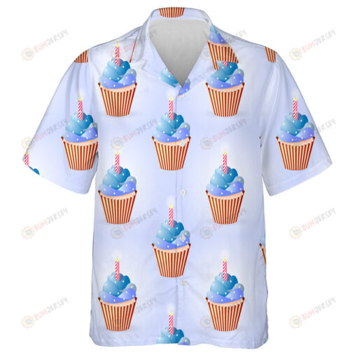 A Lot Of Cupcakes In Colors Of Flag On The Independence Day Hawaiian Shirt