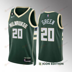 A.C. Green 20 Milwaukee Bucks Green Jersey 2022-23 Icon Edition NO.6 Patch