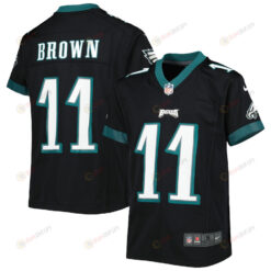 A.J. Brown 11 Philadelphia Eagles Game Youth Jersey - Black