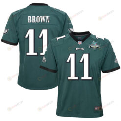 A.J. Brown 11 Philadelphia Eagles Super Bowl LVII Champions 2 Stars 2 Stars Youth Jersey - Black