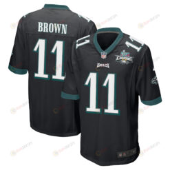 A.J. Brown 11 Philadelphia Eagles Super Bowl LVII Champions 2 Stars Men's Jersey - Black