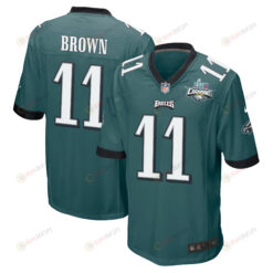 A.J. Brown 11 Philadelphia Eagles Super Bowl LVII Champions 2 Stars Men's Jersey - Midnight Green