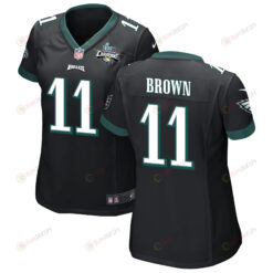 A.J. Brown 11 Philadelphia Eagles Super Bowl LVII Champions 2 Stars WoMen's Jersey - Black