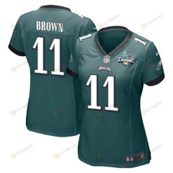 A.J. Brown 11 Philadelphia Eagles Super Bowl LVII Champions 2 Stars WoMen's Jersey - Midnight Green
