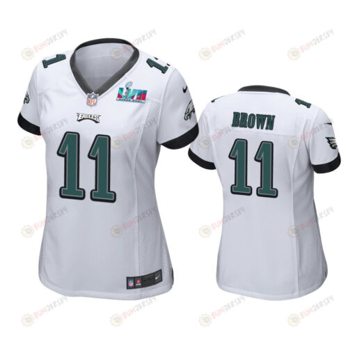 A.J. Brown 11 Philadelphia Eagles Super Bowl LVII White Game Jersey - Women