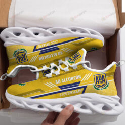 AD Alcorc?n Logo Custom Name Pattern 3D Max Soul Sneaker Shoes In Yellow