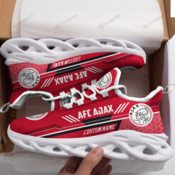 AFC Ajax Logo Custom Name Pattern 3D Max Soul Sneaker Shoes In Red