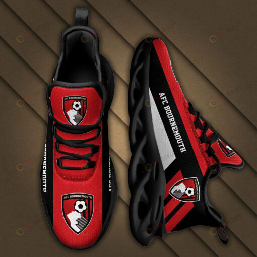 AFC Bournemouth Logo Black Stripe Pattern 3D Max Soul Sneaker Shoes In Red