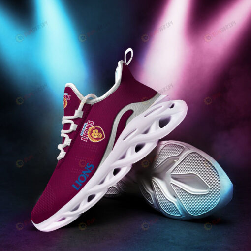 AFL Brisbane Lions Logo Pattern 3D Max Soul Sneaker Shoes In Maroon