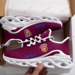 AFL Brisbane Lions Logo Pattern Custom Name 3D Max Soul Sneaker Shoes