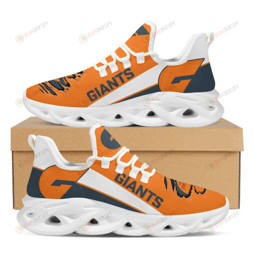 AFL Greater Western Sydney Giants Logo Pattern Custom Name 3D Max Soul Sneaker Shoes In Orange