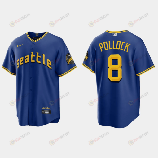 AJ Pollock 8 Seattle Mariners 2023 City Connect Game Jersey - Royal